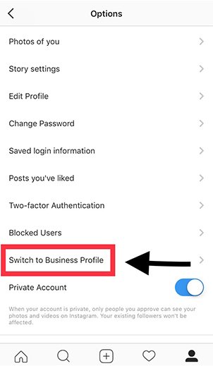 Switch to Instagram Business Profile