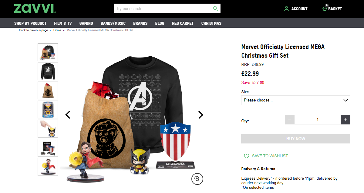 An example of a past Christmas Bundle by Zavvi