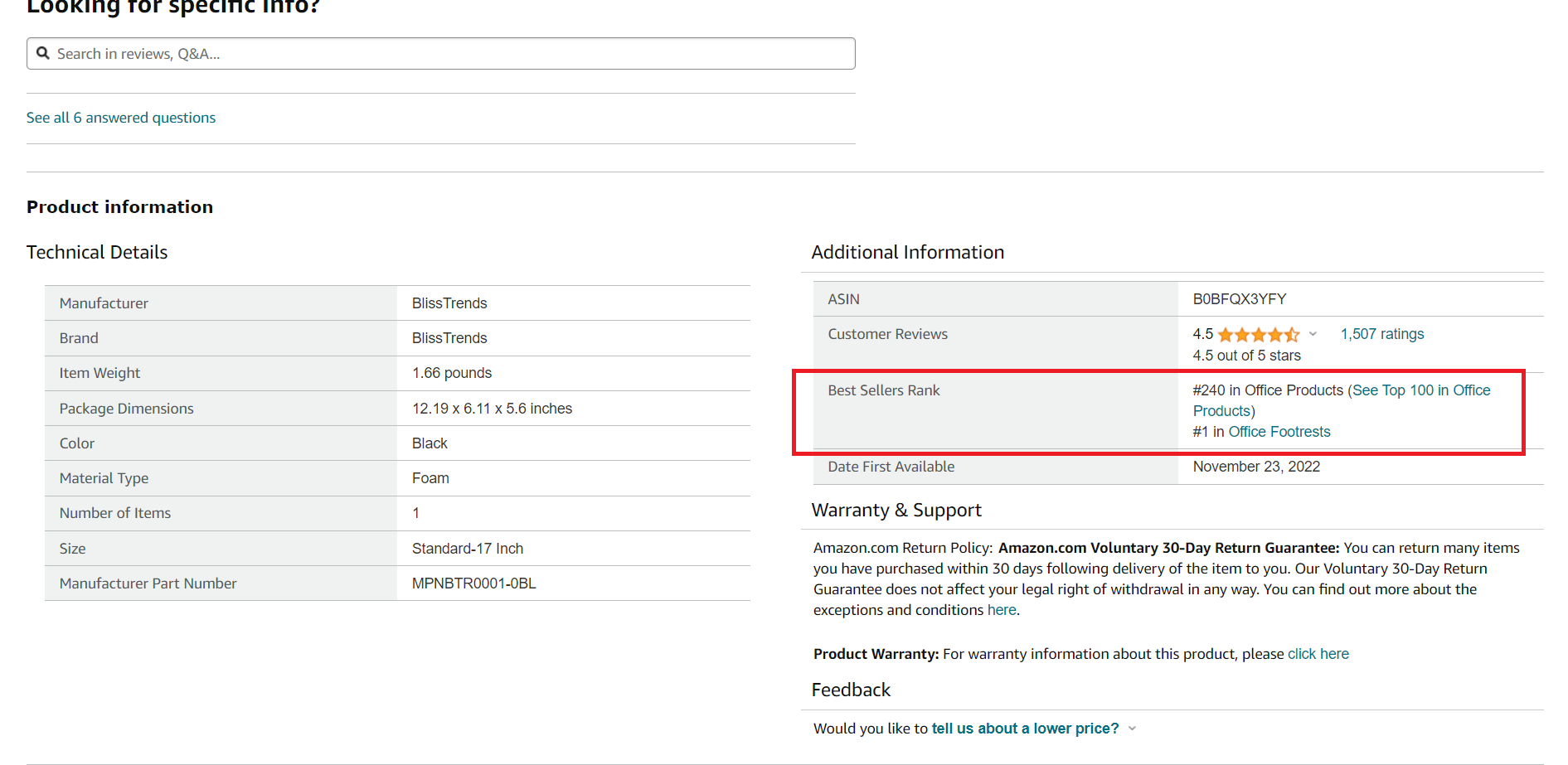 How to Choose the Best Product to Sell Online - Finding BSR on Amazon product page